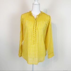 J crew window pane plaid pullover blouse size 2